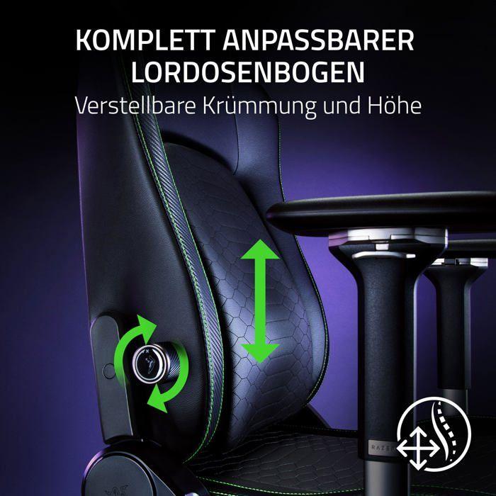 Razer Iskur V2 Gaming Chair - Adaptive Lumbar Support - High-Quality EPU Synthetic Leather - Black