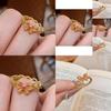 Elegant Vintage Gold Butterfly Ring For Women Featuring Unique Twisted Enamel And Open Design