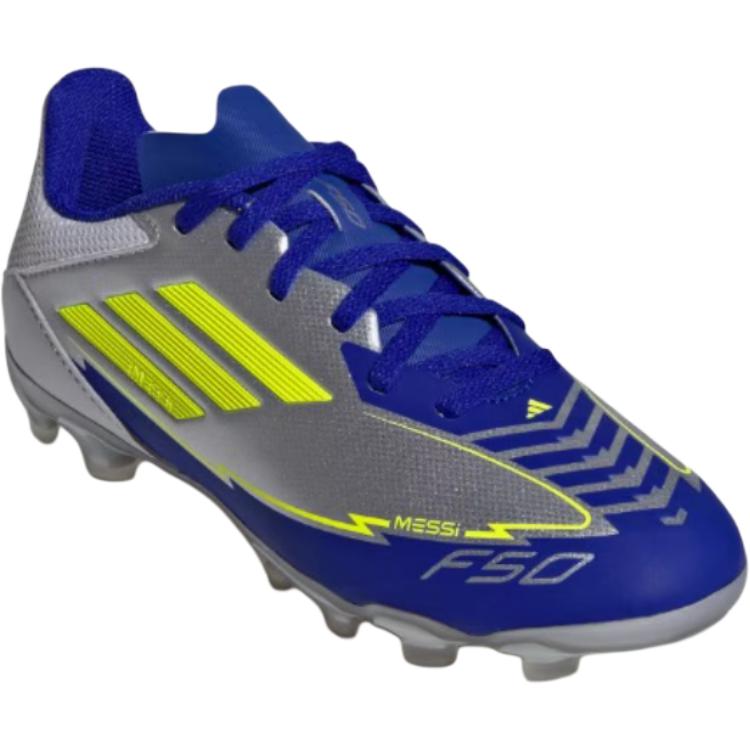 Adidas F50 League Abrasion Resistant Low Top Kids' Soccer Shoes Silver Blue Sneakers IH0920