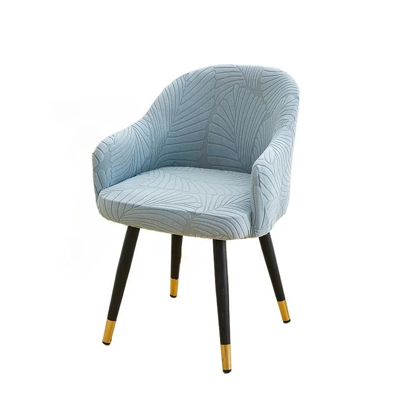 Leaves Jacquard Office High Armchair Cover Elastic Curved Chair Covers Anti-slip Dining Chairs Slipcover for Living Room Kitchen