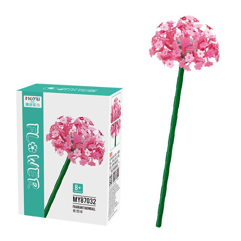 Assembling Children Puzzle Building Blocks Flower Rose Lily Bouquet Model Toy