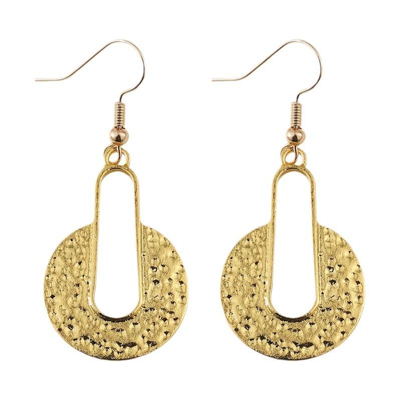 Western Style Tribal Long Round Retro Exaggerated Fashion Texture Combination Earrings