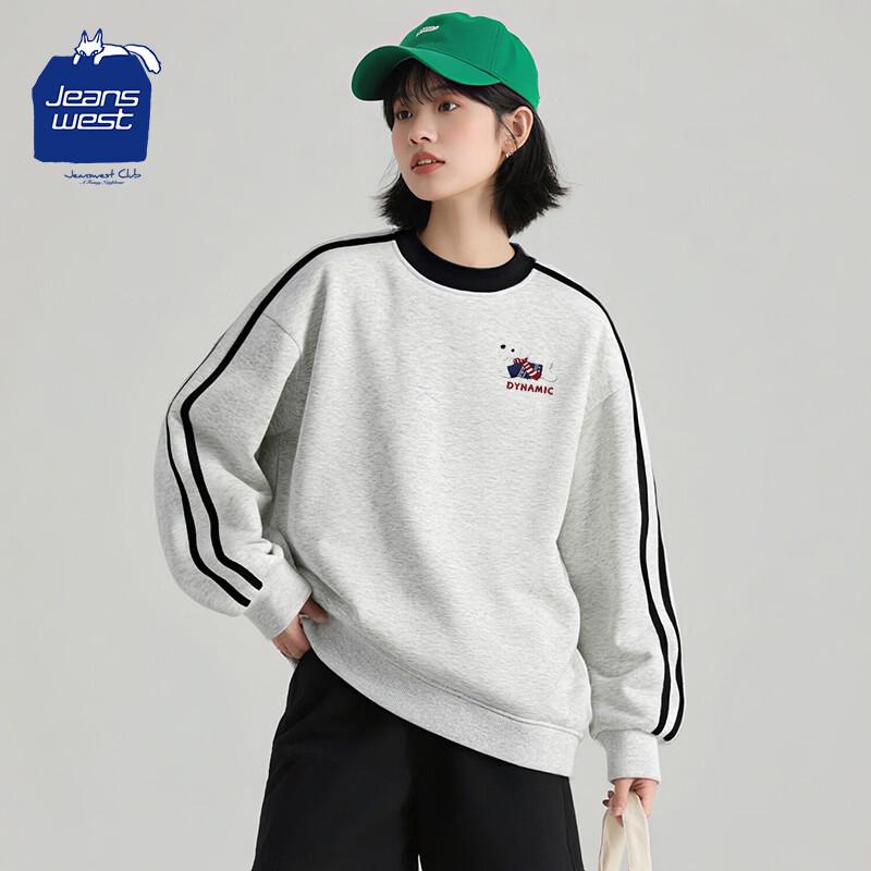 JEANSWEST CLUB Women's Loose Fit Round Neck Graphic Sweatshirt