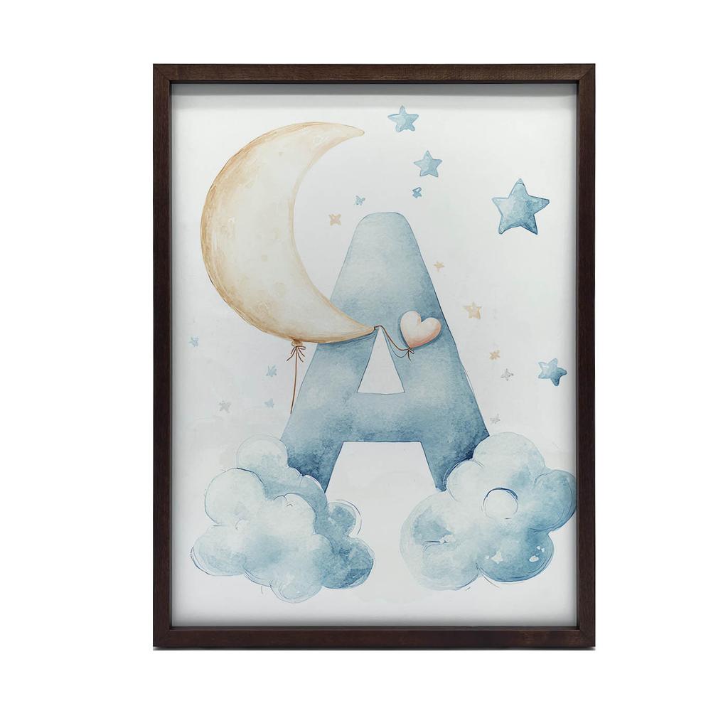 Plakat Litera "A" W Chmurach Plakat Litera "A" W Chmurach, 30X40 Cm, Bez Ramy, Płótno Premium Na Blejtramie