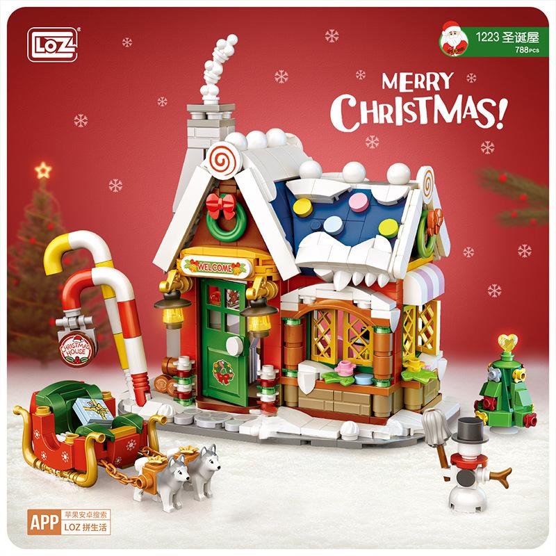 Loz Blöcke DIY Bausteine Niedliche Weihnachtsartikel Spielzeug Moc Hütte Lebensmittelgeschäft Juguetes Süßigkeitenhaus Geschenke Mädchen Geschenk Neuestes Jahr