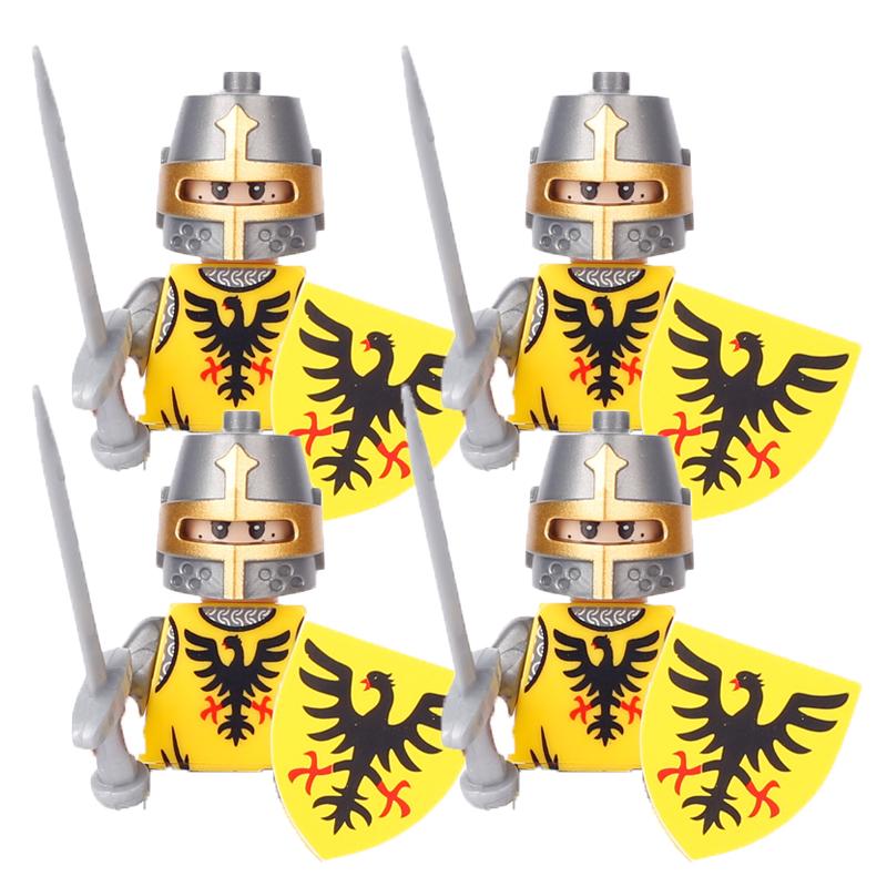 Military Building Blocks Medieval Solider Figures Knights of Jerusalem Crusades The War of Roses Legion War-horse Weapons Shield