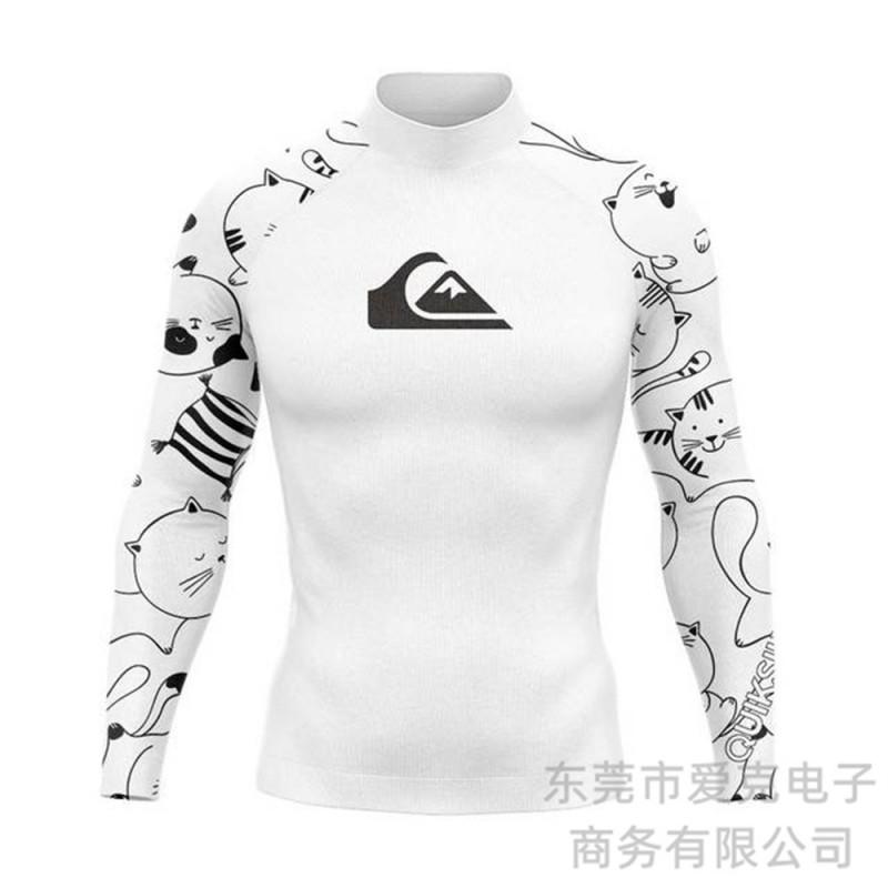Quiksilver Long Sleeve Rash Guard Men UV Protection Quick Dry Surfing Dive Top