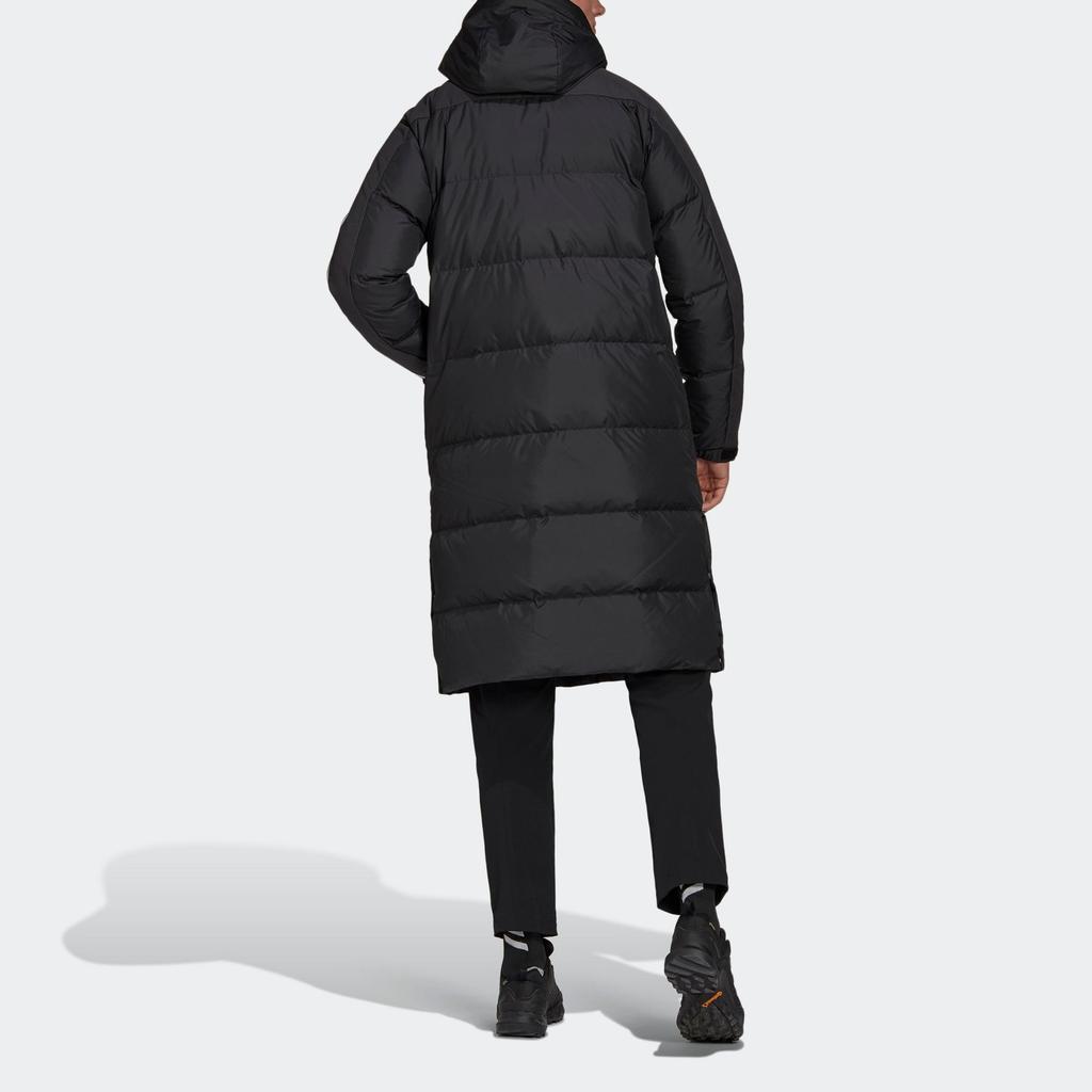 Adidas Long Hooded Down Jacket Unisex Outerwear Black GF0070