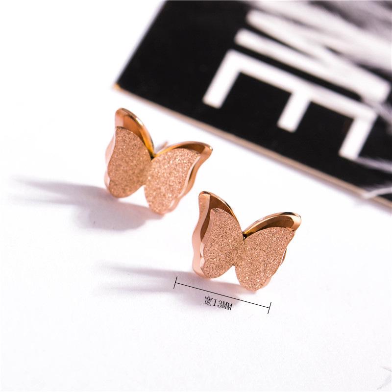 

Титановые серьги-пусеты в виде четырехлистного клевера цвета розового золота для женщин - Корейский тренд 2021 года