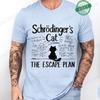 Men's Summer Casual Shirt Funny Cat Escape Plan Science Design T-Shirt Men's Physics Science Nerd Geek Short Sleeve T-Shirt Tops