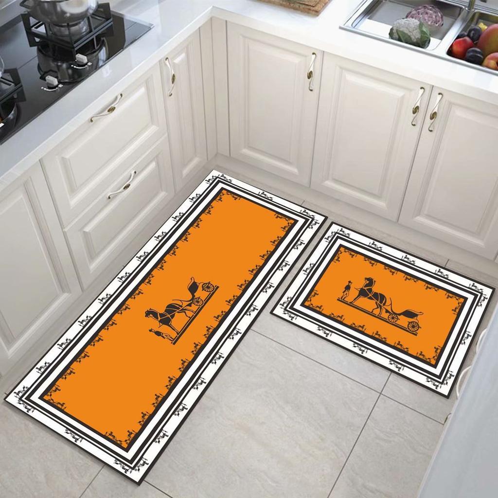 Cartoon Kitchen Floor Mat, Water-Absorbing And Oil-Absorbing Diatom Mud Floor Mat, Wear-Resistant And Dirt-Resistant L-Shaped Floor Mat, Anti-Skid Ma