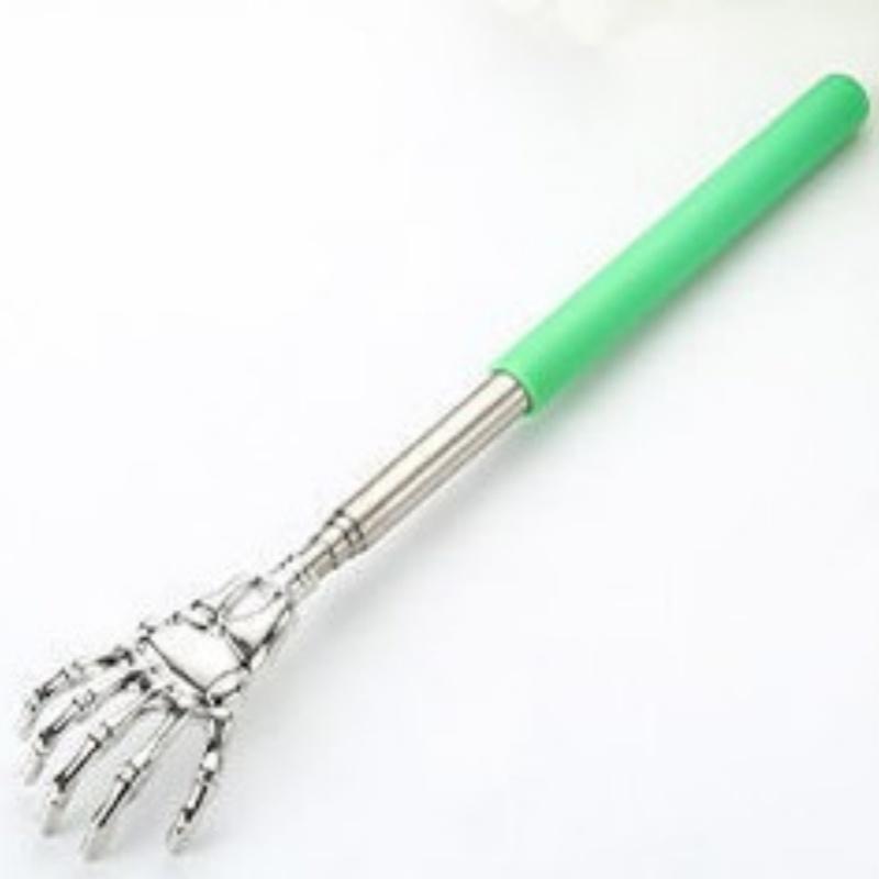 

Регулируемый массажер для спины в виде руки привидения, телескопическая чесалка из нержавеющей стали, портативный инструмент для щекотки и почесывания зелёный