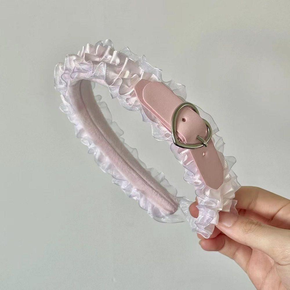 Abby Love Headband Goth Punk Leather Buckle Headdress Dark Hair Accessories Lolita Sweet Headband Hair Accessories