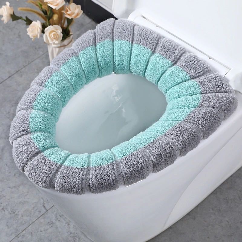 1pcs Thicker Bathroom Toilet Seat Cover Pads Soft Comfortable Toilet Seat Cushion Cover Stretchable Toilet Seat Warmer Easy Inst