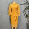African Women's High-End Beaded Lantern Sleeve Dress