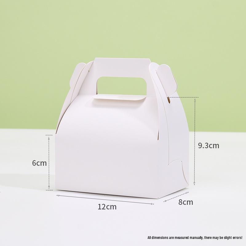 Handheld Kraft Paper Pastry Box for Desserts and Afternoon Tea