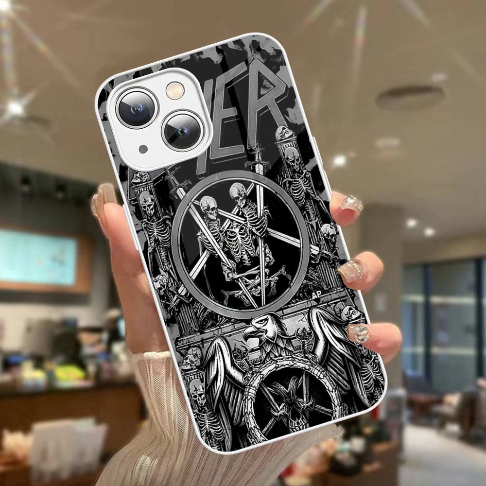 Slayer Heavy Metal Band Music For IPhone 14 13 12 Mini 11 Pro XS Max X XR 14 Plus Tempered Glass Cover