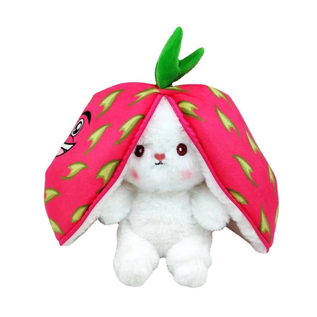 Cute Strawberry Bunny Plush Toy Soft And Fluffy Stuffed Animal For Kids And Girls