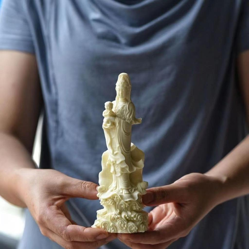 Buddhist Mother Kannon for Safe Guardian Deity for Memorial Service for Unborn Sculpture Buddha Feng Shui Goods Statue, Bodhisattva, 18cm,