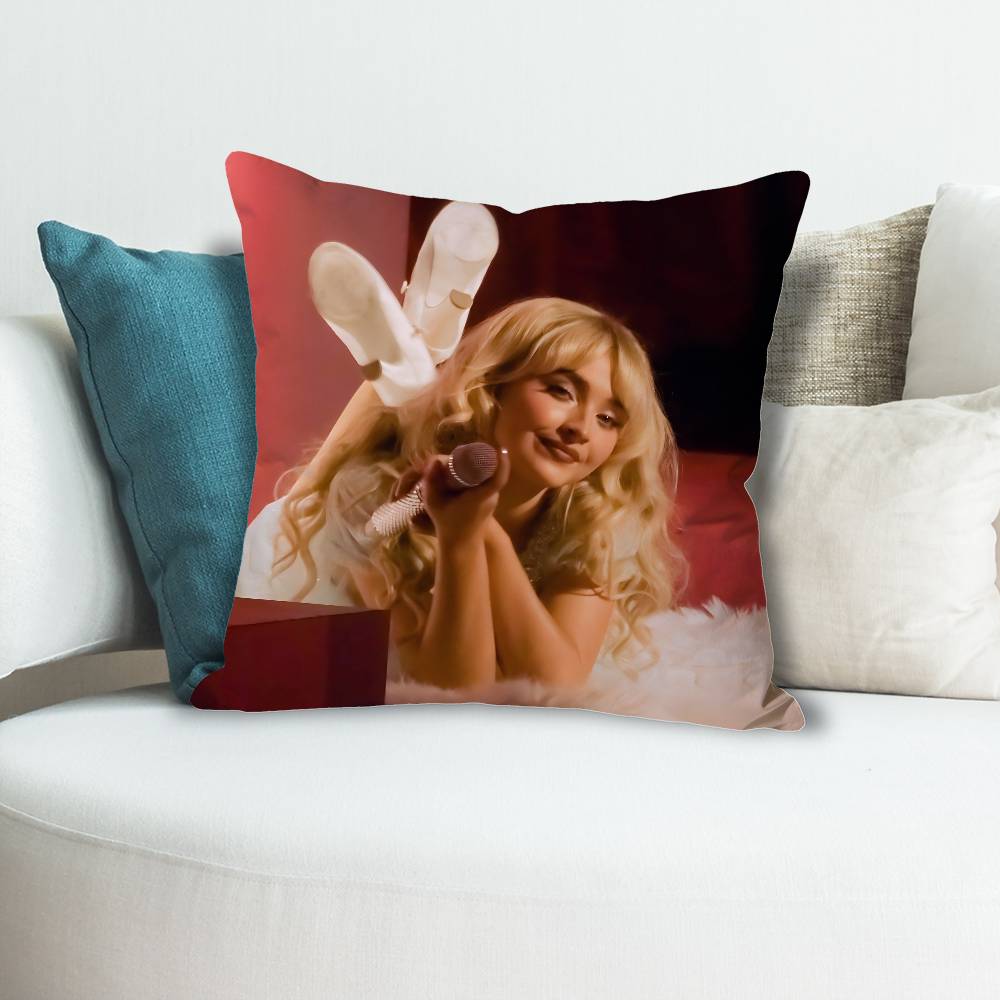 SSabrina CCarpenter Friend Anime Celebrity Merchandise AllMatch Printed Pillow Case Sofa Car Office Room Decoration Protector