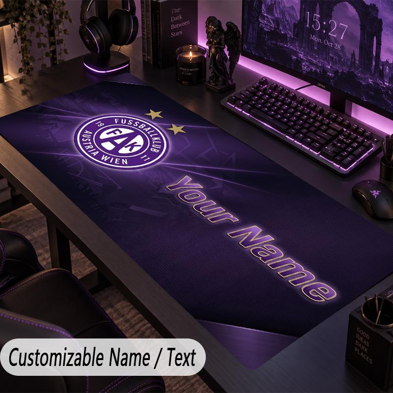Custom Text Big Mousepad, Extended Desk Pad For Laptop Work GameAustria Wien FC