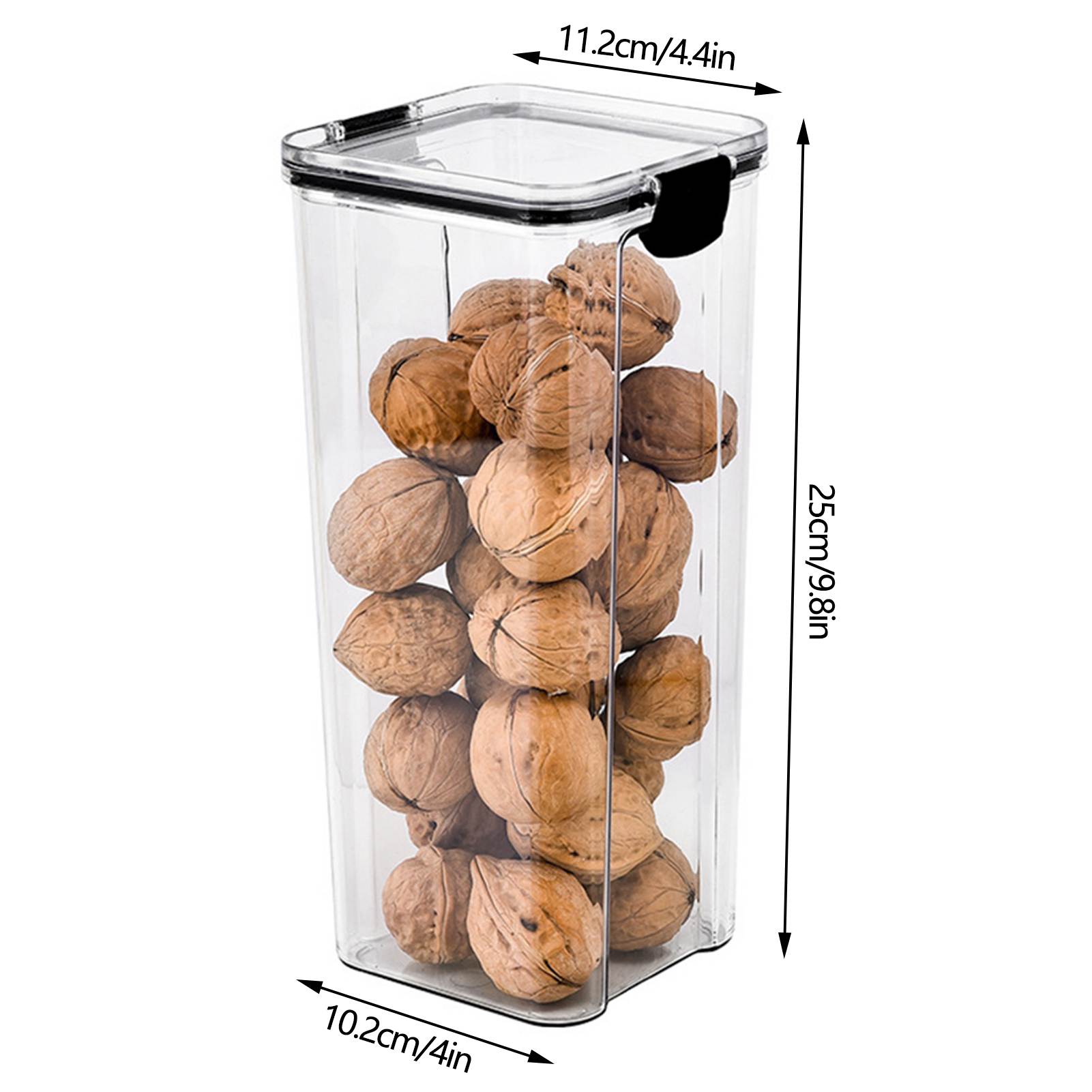 

Cereal Container Transparent Airtight Stackable Food Storage Container 1800ml PET PP Multipurpose for Kitchen