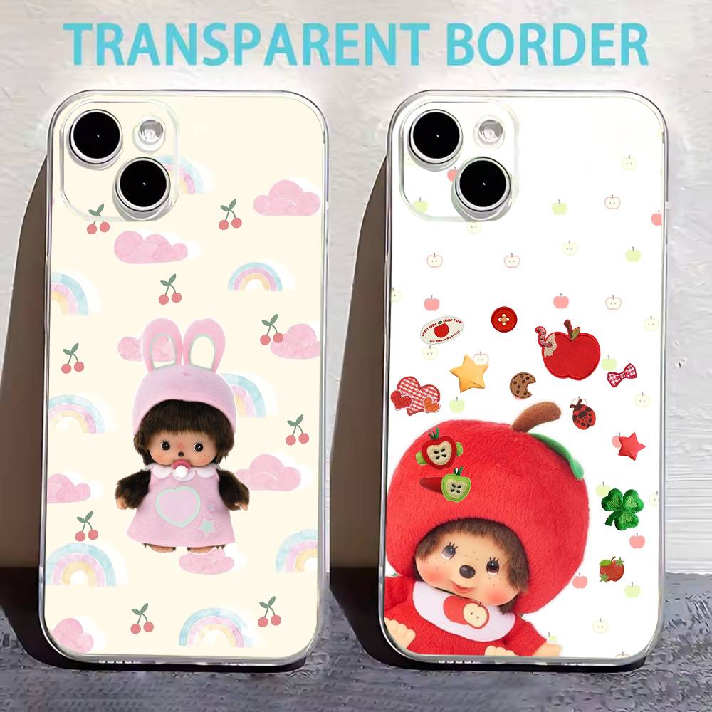 Cute M-monchhichis-s Phone Case For iPhone17,16,15,14,13,12,11 Plus,Pro Max Soft Transparent Cover