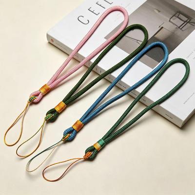 Handmade Woven 4mm Phone Lanyard with Anti-lost Wrist Strap and Pendant