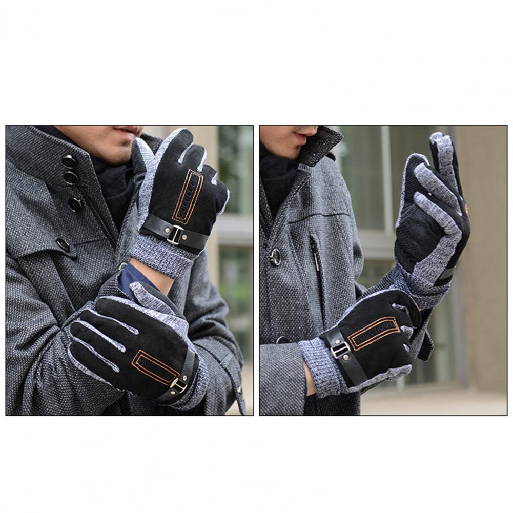 1 Pair Men Gloves  Chic Anti-pilling Winter Gloves  Wear-resistant Men Winter Gloves