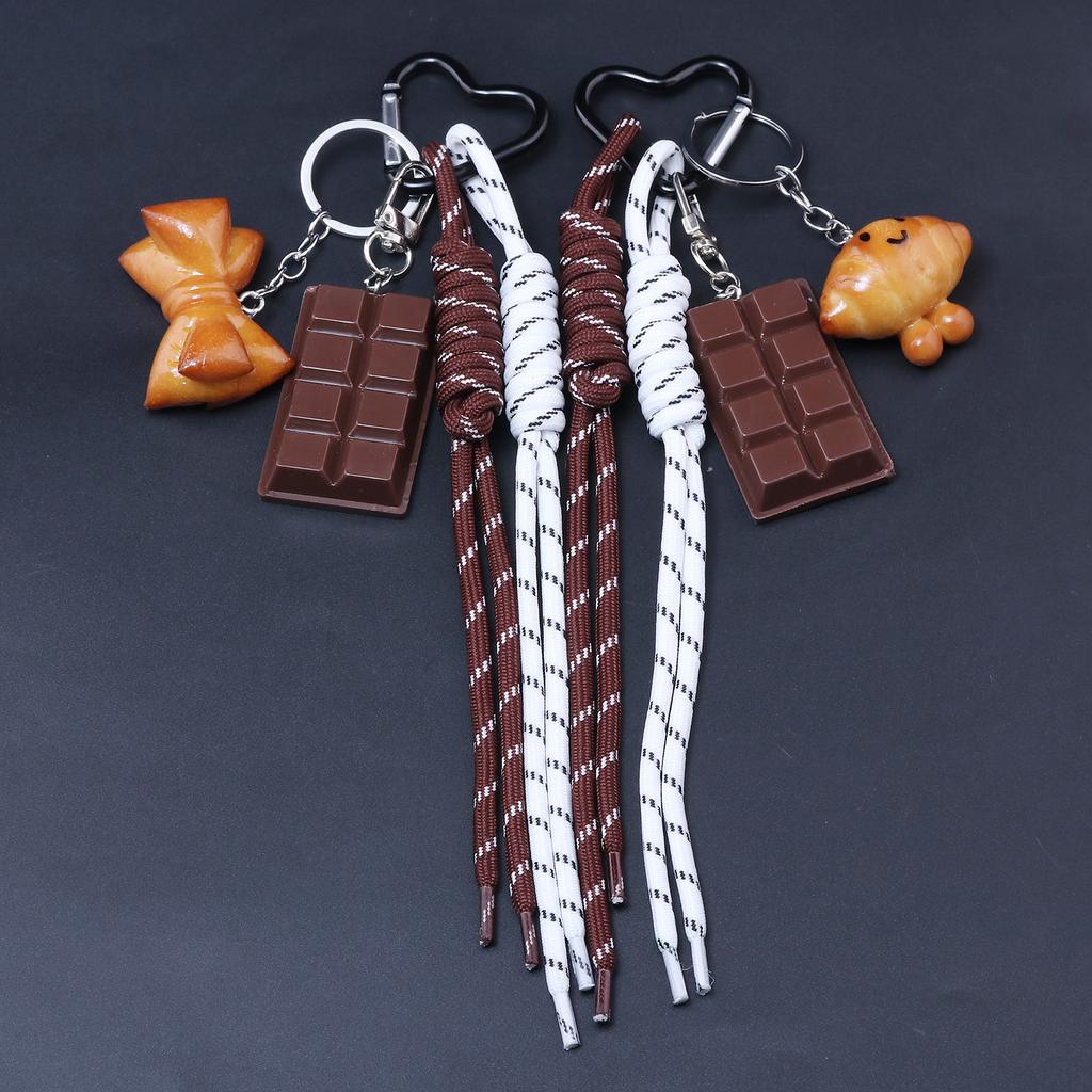 Korea Alkaline Bread Chocolate Bag Hanging Women Woven Rope Bow Love Pendant Girl Gift Fashion Charm Accessories Bag Charm