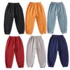 Summer Children Pants Casual Girls Boys Linen Solid Color Loose Pleated Pant Trousers Hight Waist Harem
