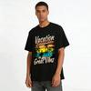 Vacation Great Vibes Coconut Tree Surfer Print Casual Tee Pure cotton T-shirt
