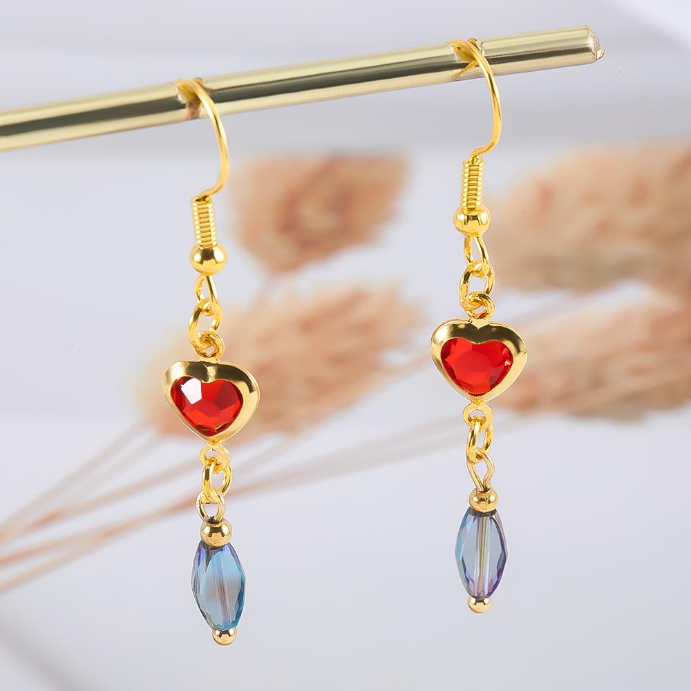 10pcs 7.5mm Stainless Steel Double Hole Heart Pendant Colorful Crystal Charms Connector for DIY Necklace Bracelet Jewelry Making