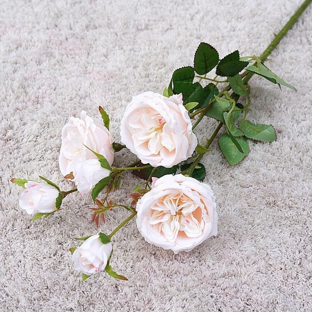 Plastic Silk Roses Flowers Realistic Fake Flowers Artificial Roses Bouquet  Valentine's Day Gift