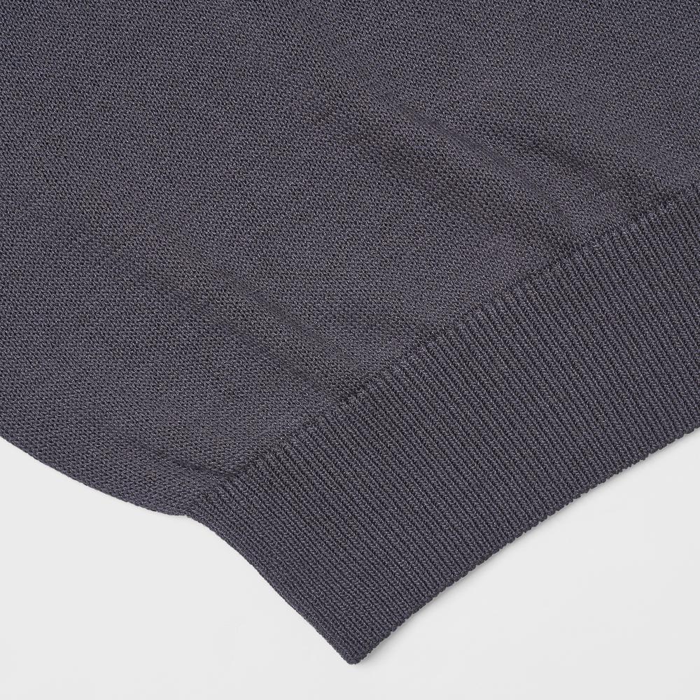 VERNO 24Ss Linen Like Polo Knit Gray