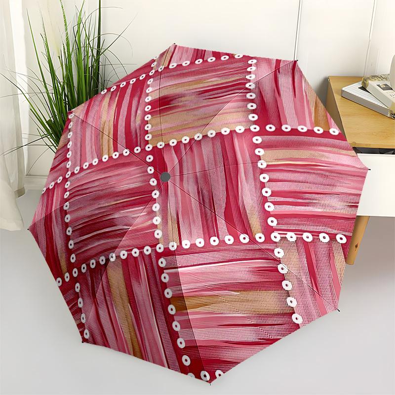 

1pc Heart Pattern Automatic Open/close Folding Umbrella, Compact Portable Travel Umbrella, Durable Construction yy251230130