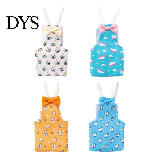 Cartoon Print Parrot Nappy Diaper, Cute Bird Diaper with Bow, Soft Reusable Flight Suit for Cockatiels Lovebirds Budgerigars Elastic Strap