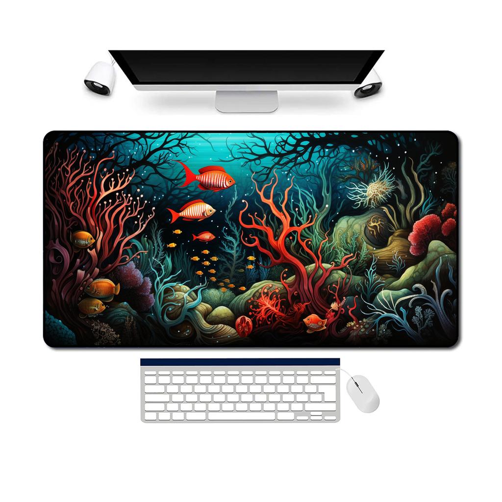 Coral Ocean Desk Mat NonSlip And Waterproof Gaming Mouse Pad Office And Gaming Desk Decoration Mat Perfect Gift For Friends