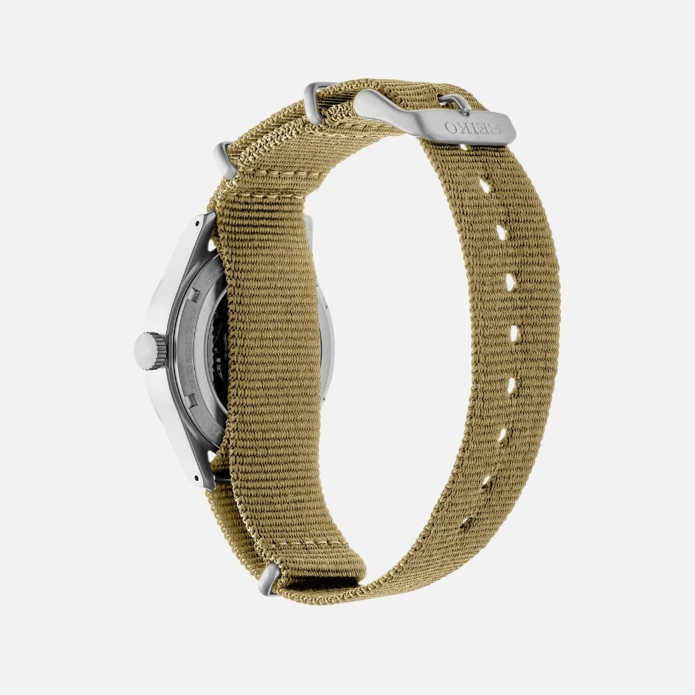 Seiko 5 Sport SRPJ83 Mostrador Bege Pulseira de Nylon Relógio Automático