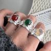 Xiaomi BF CLUB 925 Sterling Silver Ring For Women Jewelry Big Stone Open Vintage Handmade Ring Allergy For Party Birthday Gift
