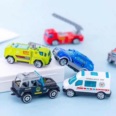 6Pcs/Set Mini City Ambulance Engineering Police Fire Fighting Truck Plane Diecast Car Plane Vehicle Toys for Children