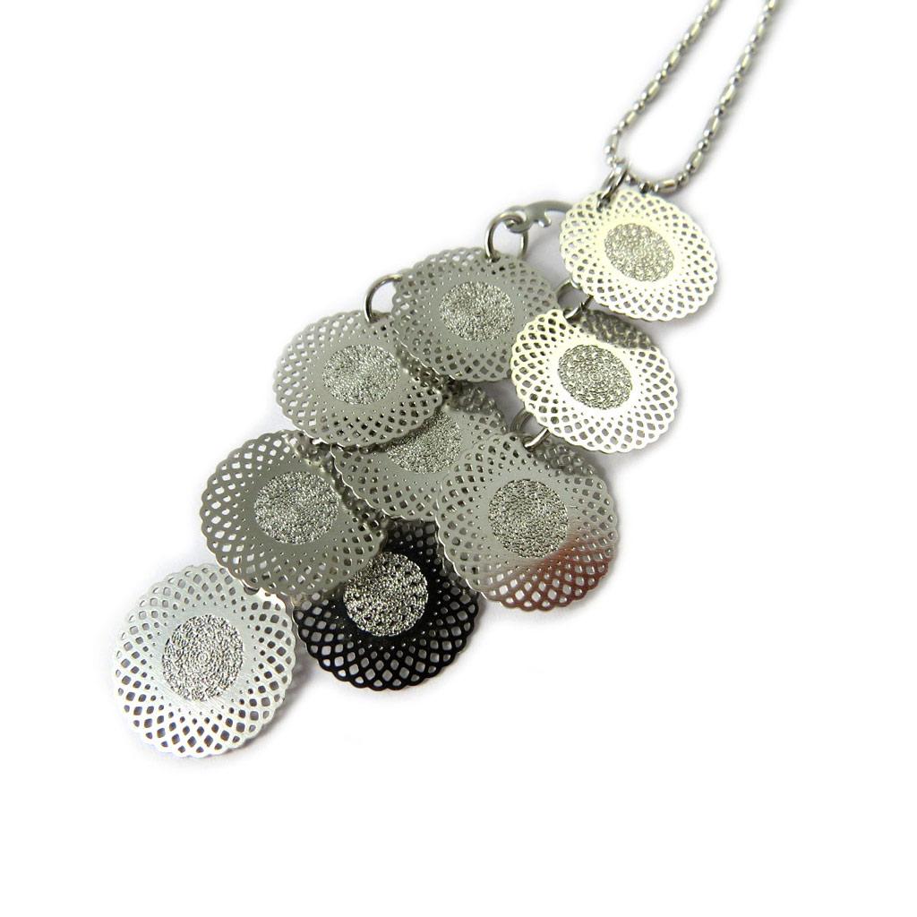 Les Trésors De Lily [N8199] - Silver 'Carmen' Designer Necklace