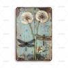 Vintage Garden Art Poster Metal Tin Sign Ideal Gift x Inch Dandelion Flower Rustic Metal Signs for Backyard Home Wall Decor