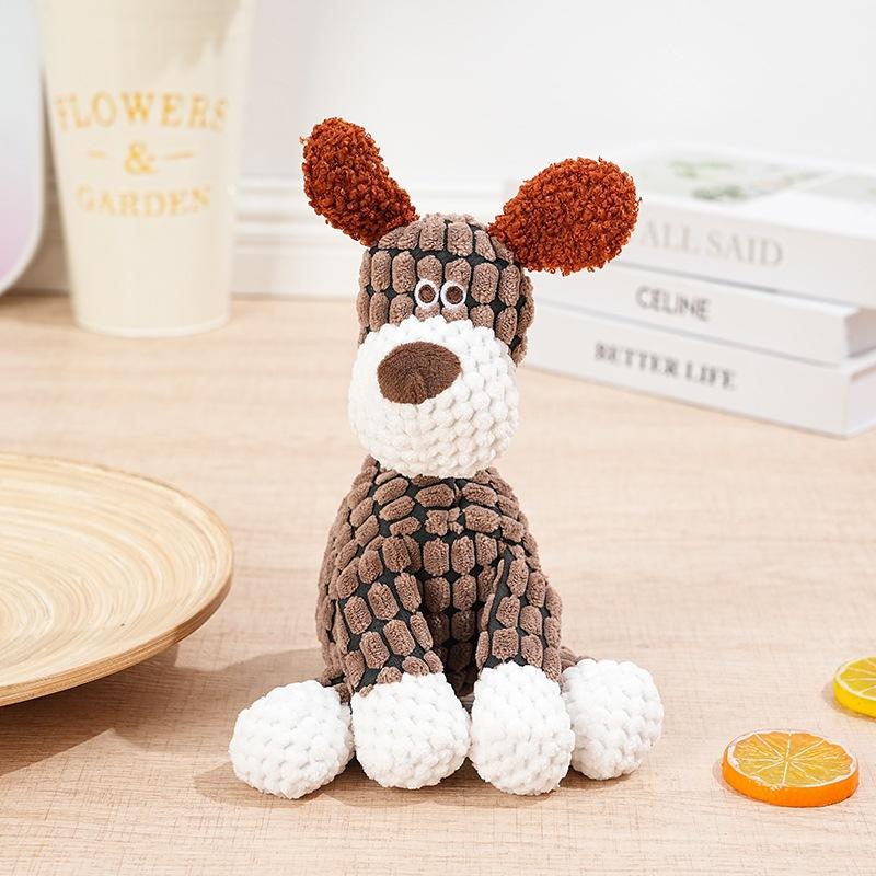 Pet toy: dog chew sound-making knotted rope, funny donkey-shaped, durable and teeth-grinding, plush interactive dog toy Brown knotted dog