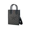 MCM Dark Grey Lauretos Jacquard Mini Tote Bag with Leather Handles & Embroidered Logo for Daily & Casual Use