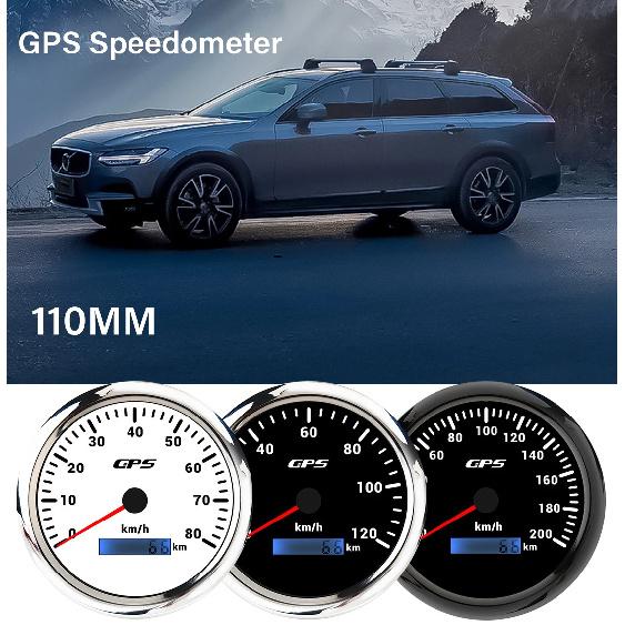 ELING 110mm Speedometer GPS Odometer 60 80 120 200 km/h 12V 24V with GPS Antenna 7 Colors Backlight for Auto Motorcycle RV