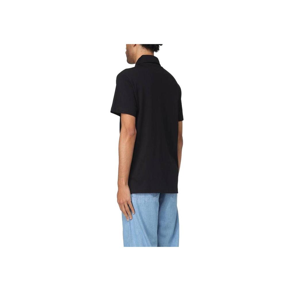 Emporio Armani Logo Solid Color Short Sleeve Polo Shirt Men tops Black EM000571-AF12331-UC001