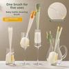5 in 1 Bottle Brush Set Multipurpose Cup Washing Tool - Long Handle Cleaning Brush for Water Bottle, Thermos, Milk Bottle, Straw and Cups