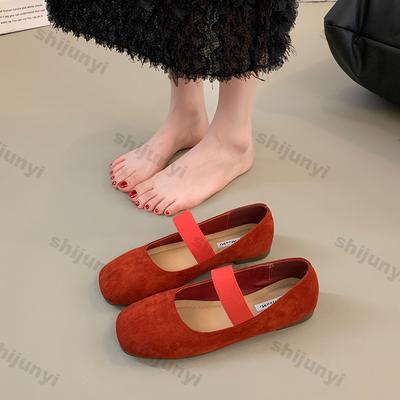 New Fashion Suede Loafers for Women Flats Single Shoes Spring Slip-on Fashion Casual Mary Jane Shoes Fashion Dress Zapatos Mujer