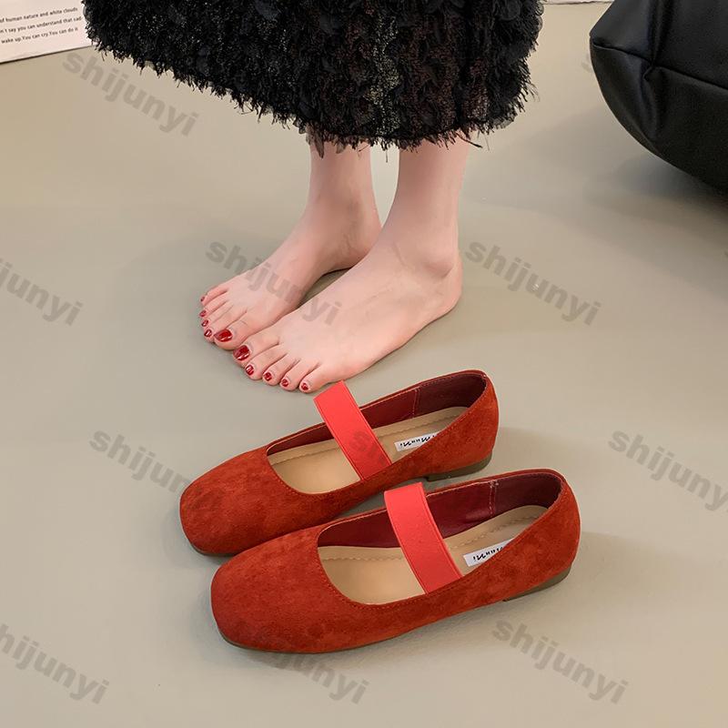 Fashion New Fashion Suede Loafers for Women Flats Single Shoes Spring Slip-on Fashion Casual Mary Jane Shoes Fashion Dress Zapatos Mujer
